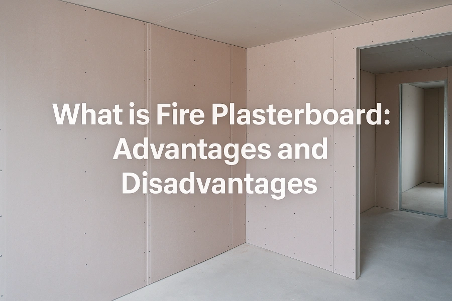 What is Fire Plasterboard: Advantages and Disadvantages – fire-rated plasterboard installed on walls and ceilings in a modern building