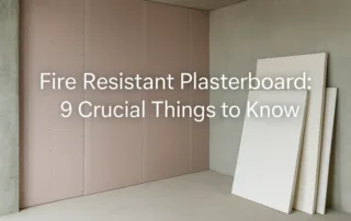 a modern construction interior showing fire resistant plasterboard walls